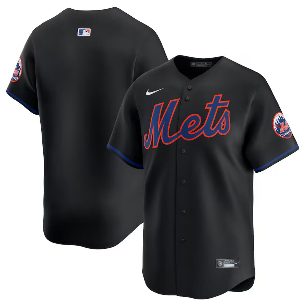 Men's New York Mets Blank Black Alternate Limited Stitched Baseball Jersey Men's New York Mets Blank Black Alternate Limited Stitched Baseball Jersey