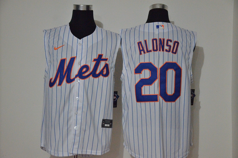 Mets 20 Pete Alonso White Nike Cool Base Sleeveless Jersey Mets 20 Pete Alonso White Nike Cool Base Sleeveless Jersey