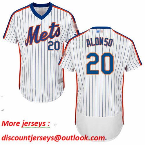 Mets #20 Pete Alonso White(Blue Strip) Flexbase Authentic Collection Alternate Stitched Baseball Jersey Mets #20 Pete Alonso White(Blue Strip) Flexbase Authentic Collection Alternate Stitched Baseball Jersey