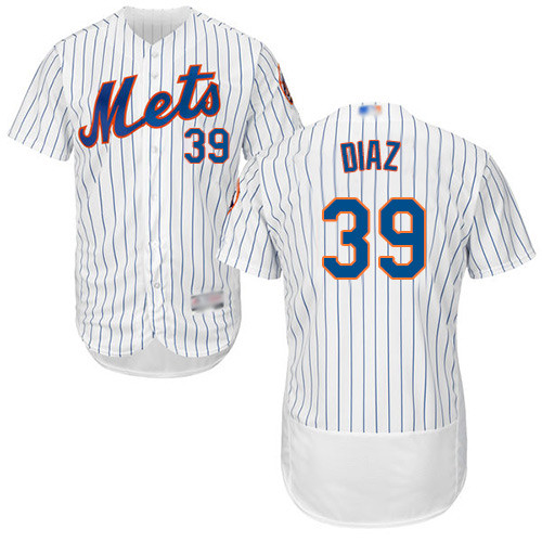 Mets #39 Edwin Diaz White(Blue Strip) Flexbase Authentic Collection Stitched Baseball Jersey Mets #39 Edwin Diaz White(Blue Strip) Flexbase Authentic Collection Stitched Baseball Jersey