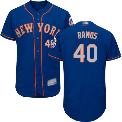 Mets #40 Wilson Ramos Blue(Grey NO.) Flexbase Authentic Collection Stitched Baseball Jersey Mets #40 Wilson Ramos Blue(Grey NO.) Flexbase Authentic Collection Stitched Baseball Jersey