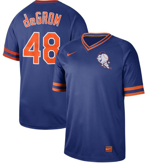 Mets #48 Jacob DeGrom Royal Authentic Cooperstown Collection Stitched Baseball Jersey Mets #48 Jacob DeGrom Royal Authentic Cooperstown Collection Stitched Baseball Jersey