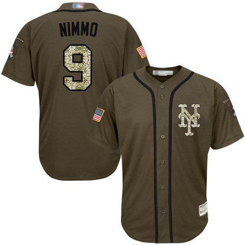 Mets #9 Brandon Nimmo Green Salute to Service Stitched Baseball Jersey Mets #9 Brandon Nimmo Green Salute to Service Stitched Baseball Jersey