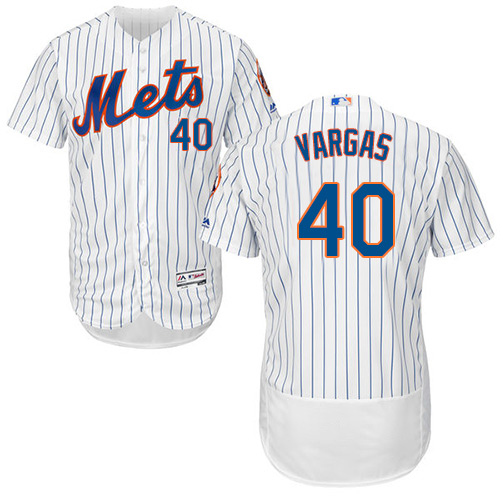 Mets #40 Jason Vargas White(Blue Strip) Flexbase Authentic Collection Stitched Baseball Jersey Mets #40 Jason Vargas White(Blue Strip) Flexbase Authentic Collection Stitched Baseball Jersey