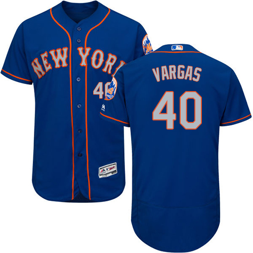 Mets #40 Jason Vargas Blue(Grey NO.) Flexbase Authentic Collection Stitched Baseball Jersey Mets #40 Jason Vargas Blue(Grey NO.) Flexbase Authentic Collection Stitched Baseball Jersey