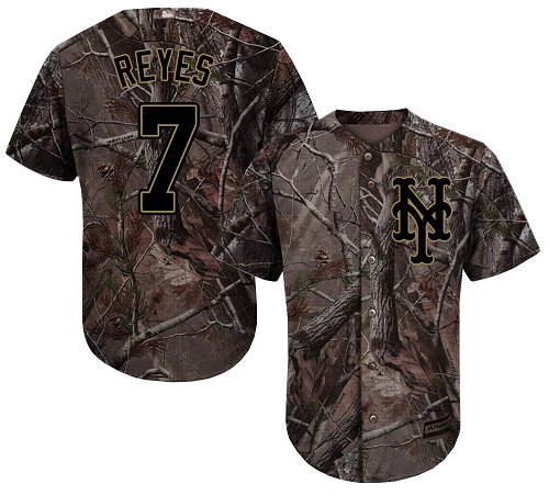 Mets #7 Jose Reyes Camo Realtree Collection Cool Base Stitched Baseball Jersey