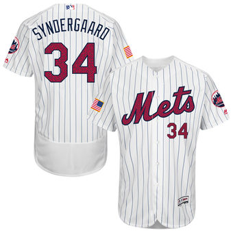New York Mets Noah Syndergaard Majestic Fashion Stars & Stripes FlexBase Player Jersey - White New York Mets Noah Syndergaard Majestic Fashion Stars & Stripes FlexBase Player Jersey - White