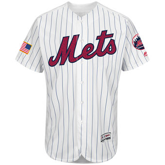 New York Mets Majestic Fashion Stars & Stripes FlexBase Jersey - White New York Mets Majestic Fashion Stars & Stripes FlexBase Jersey - White