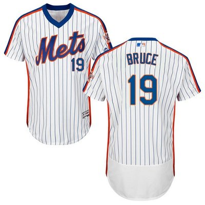 Mets #19 Jay Bruce White(Blue Strip) Flexbase Authentic Collection Alternate Stitched MLB Jersey Mets #19 Jay Bruce White(Blue Strip) Flexbase Authentic Collection Alternate Stitched MLB Jersey