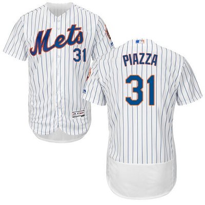 Mets #31 Mike Piazza White(Blue Strip) Flexbase Authentic Collection Stitched MLB Jersey Mets #31 Mike Piazza White(Blue Strip) Flexbase Authentic Collection Stitched MLB Jersey