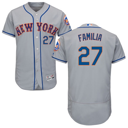 Mets #27 Jeurys Familia Grey Flexbase Authentic Collection Stitched MLB Jersey Mets #27 Jeurys Familia Grey Flexbase Authentic Collection Stitched MLB Jersey