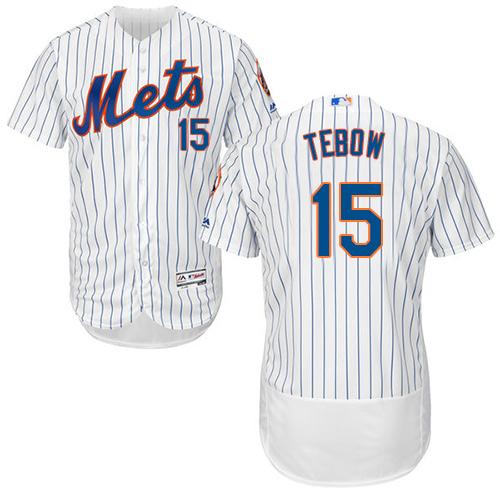 Mets #15 Tim Tebow White(Blue Strip) Flexbase Authentic Collection Stitched MLB Jersey Mets #15 Tim Tebow White(Blue Strip) Flexbase Authentic Collection Stitched MLB Jersey