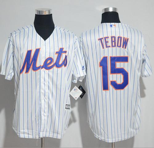 Mets #15 Tim Tebow White(Blue Strip) New Cool Base Stitched MLB Jersey Mets #15 Tim Tebow White(Blue Strip) New Cool Base Stitched MLB Jersey
