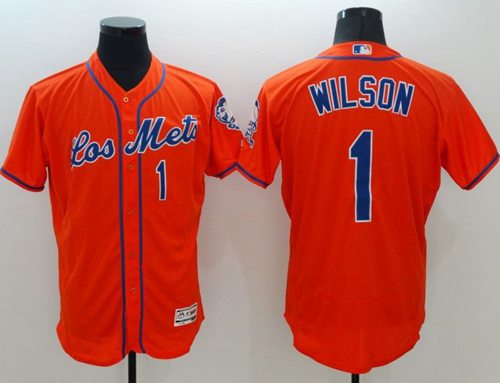 Mets #1 Mookie Wilson Orange Flexbase Authentic Collection Los Mets Stitched MLB Jersey Mets #1 Mookie Wilson Orange Flexbase Authentic Collection Los Mets Stitched MLB Jersey