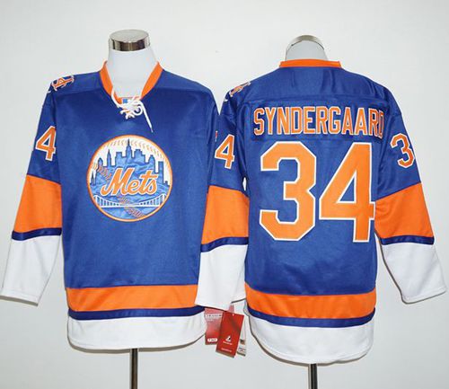 Mets #34 Noah Syndergaard Blue Long Sleeve Stitched MLB Jersey Mets #34 Noah Syndergaard Blue Long Sleeve Stitched MLB Jersey