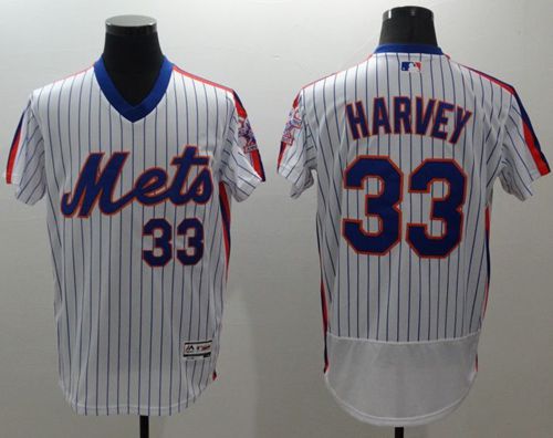 Mets #33 Matt Harvey White(Blue Strip) Flexbase Authentic Collection Alternate Stitched MLB Jersey Mets #33 Matt Harvey White(Blue Strip) Flexbase Authentic Collection Alternate Stitched MLB Jersey