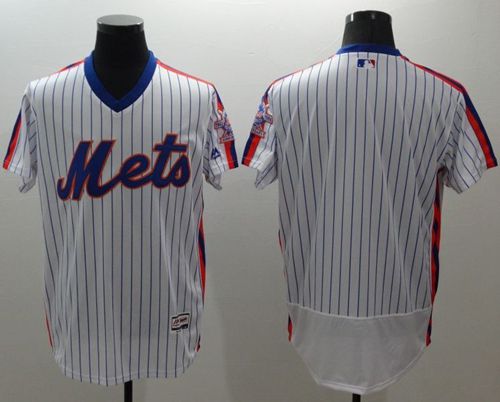 Mets Blank White(Blue Strip) Flexbase Authentic Collection Alternate Stitched MLB Jersey Mets Blank White(Blue Strip) Flexbase Authentic Collection Alternate Stitched MLB Jersey