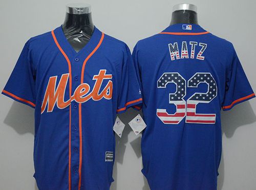 Mets #32 Steven Matz Blue USA Flag Fashion Stitched MLB Jersey Mets #32 Steven Matz Blue USA Flag Fashion Stitched MLB Jersey