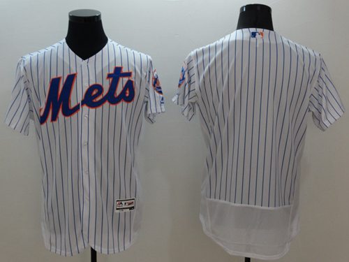 Mets Blank White(Blue Strip) Flexbase Authentic Collection Stitched MLB Jersey Mets Blank White(Blue Strip) Flexbase Authentic Collection Stitched MLB Jersey