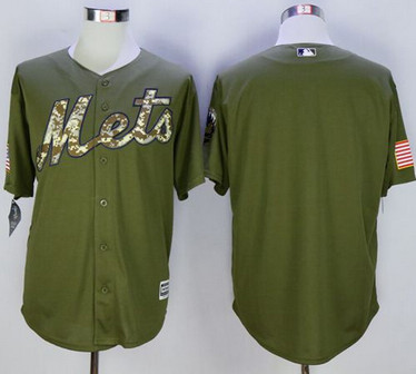 Mets Blank Green Camo New Cool Base Stitched MLB Jersey