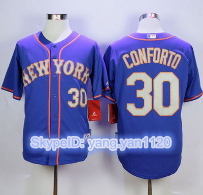 Mets #30 Michael Conforto Blue(Grey NO.) Alternate Road Cool Base Stitched MLB Jersey Mets #30 Michael Conforto Blue(Grey NO.) Alternate Road Cool Base Stitched MLB Jersey