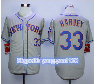 New York Mets #33 Matt Harvey Grey Road Cool Base Stitched MLB Jersey New York Mets #33 Matt Harvey Grey Road Cool Base Stitched MLB Jersey