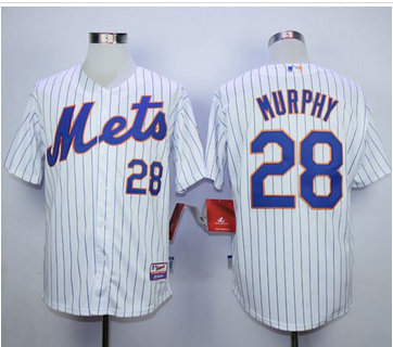 New York Mets #28 Daniel Murphy White(Blue Strip) Cool Base Stitched MLB Jersey New York Mets #28 Daniel Murphy White(Blue Strip) Cool Base Stitched MLB Jersey