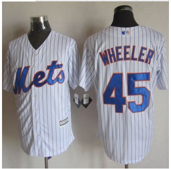 New York Mets #45 Zack Wheeler White(Blue Strip) New Cool Base Stitched Baseball Jersey