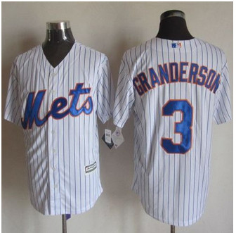 New York Mets #3 Curtis Granderson White(Blue Strip) New Cool Base Stitched Baseball Jersey New York Mets #3 Curtis Granderson White(Blue Strip) New Cool Base Stitched Baseball Jersey