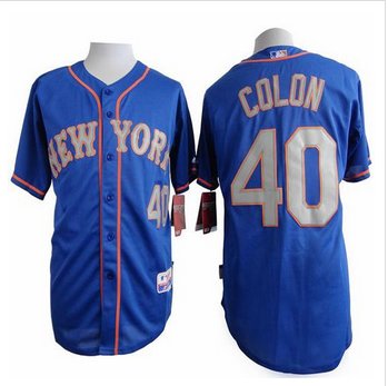 New York Mets #40 Bartolo Colon Blue(Grey NO.) Alternate Road Cool Base Stitched Baseball Jersey New York Mets #40 Bartolo Colon Blue(Grey NO.) Alternate Road Cool Base Stitched Baseball Jersey