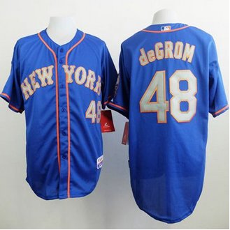 New York Mets #48 Jacob DeGrom Blue(Grey NO.) Alternate Road Cool Base Stitched Baseball jersey New York Mets #48 Jacob DeGrom Blue(Grey NO.) Alternate Road Cool Base Stitched Baseball jersey