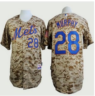 New York Mets #28 Daniel Murphy Camo Alternate Cool Base Stitched Baseball Jersey