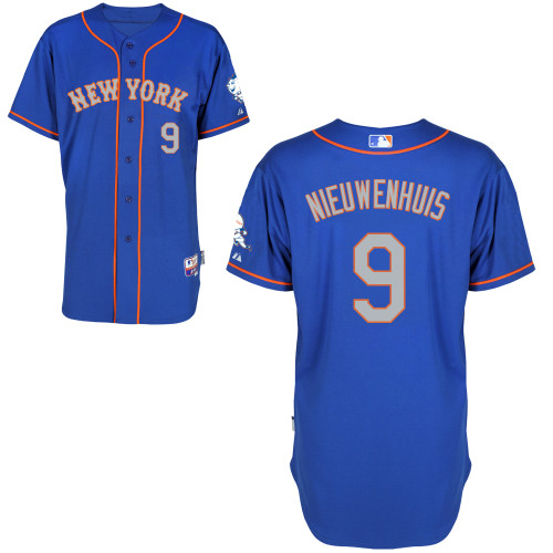 New York Mets #9 Nieuwenhuis Blue Authentic Personalized Alternate Road Jersey New York Mets #9 Nieuwenhuis Blue Authentic Personalized Alternate Road Jersey