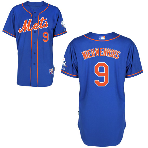 New York Mets #9 Nieuwenhuis Blue Authentic Personalized Alternate Home Jersey New York Mets #9 Nieuwenhuis Blue Authentic Personalized Alternate Home Jersey