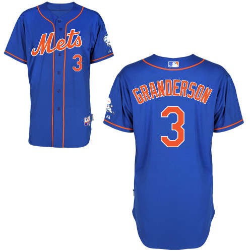 New York Mets #3 Granderson Blue Authentic Personalized Alternate Home Jersey New York Mets #3 Granderson Blue Authentic Personalized Alternate Home Jersey