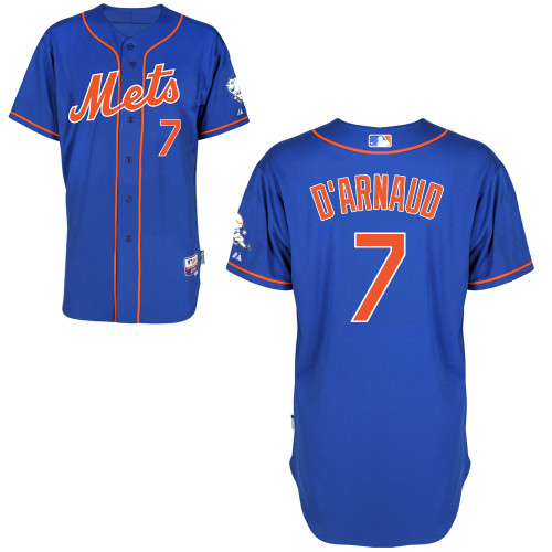 New York Mets #7 D'arnaud Blue Authentic Personalized Alternate Home Jersey