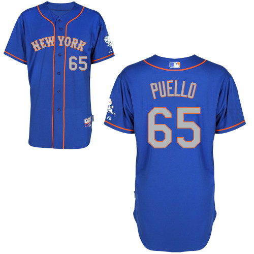 New York Mets #65 Puello Blue Authentic Personalized Alternate Road Jersey New York Mets #65 Puello Blue Authentic Personalized Alternate Road Jersey