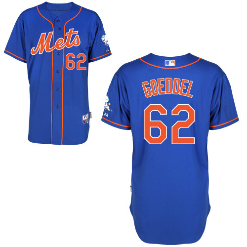 New York Mets #62 Goeddel Blue Authentic Personalized Alternate Home Jersey