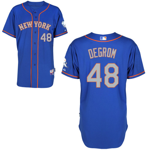 New York Mets #48 Degrom Blue Authentic Personalized Alternate Road Jersey New York Mets #48 Degrom Blue Authentic Personalized Alternate Road Jersey
