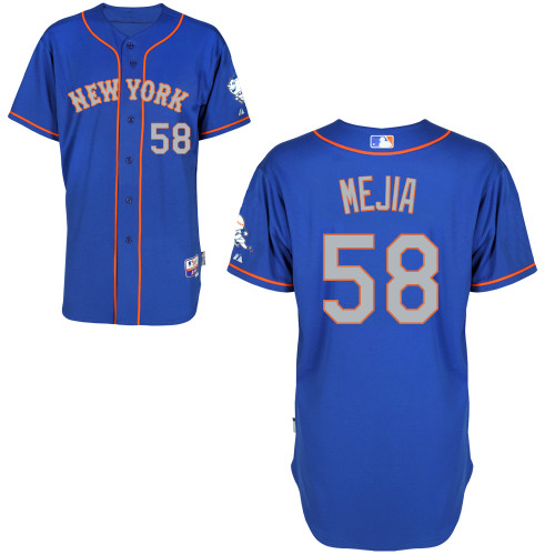 New York Mets #58 Mejia Blue Authentic Personalized Alternate Road Jersey