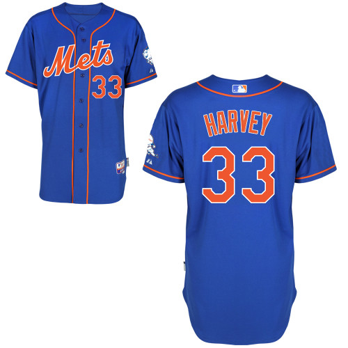New York Mets #33 Harvey Blue Authentic Personalized Alternate Home Jersey