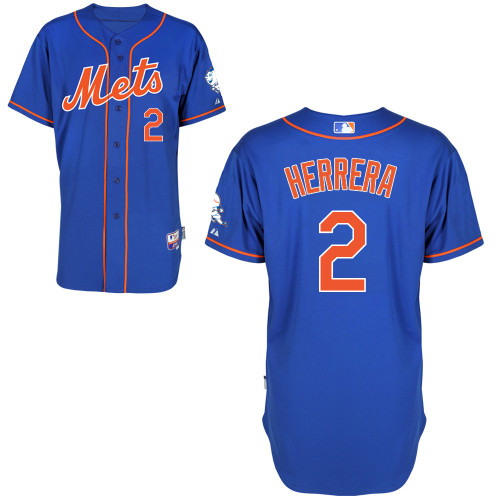 New York Mets #2 Herrera Blue Authentic Personalized Alternate Home Jersey New York Mets #2 Herrera Blue Authentic Personalized Alternate Home Jersey