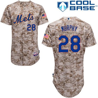 New York Mets #28 Murphy Authentic Personalized Alternate Camo Jersey
