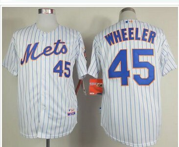 New York Mets #45 Zack Wheeler White(Blue Strip) Home Cool Base Stitched Baseball Jersey New York Mets #45 Zack Wheeler White(Blue Strip) Home Cool Base Stitched Baseball Jersey