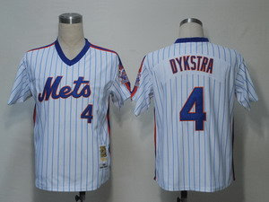 MLB Jerseys New York Mets 4 Dykstra White Throwback Jerseys