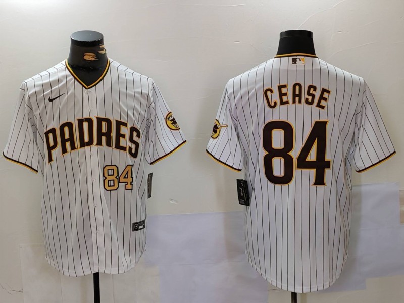 Men's San Diego Padres #84 Dylan Cease White Cool Base Stitched Baseball Jersey