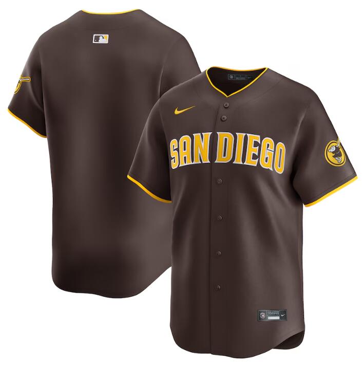 Men's San Diego Padres Blank Brown 2024 Away Limited Stitched Baseball Jersey Men's San Diego Padres Blank Brown 2024 Away Limited Stitched Baseball Jersey