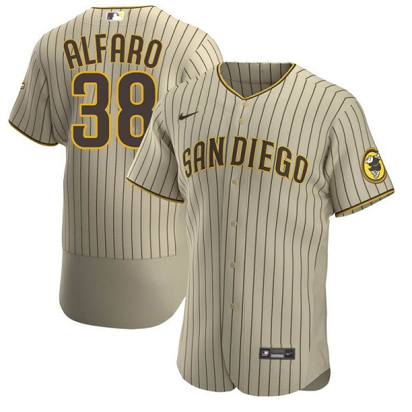 Men's San Diego Padres #38 Jorge Alfaro Tan Flex Base Stitched Baseball Jersey Men's San Diego Padres #38 Jorge Alfaro Tan Flex Base Stitched Baseball Jersey