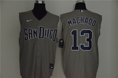 Padres 13 Manny Machado Gray Nike Cool Base Sleeveless Jersey Padres 13 Manny Machado Gray Nike Cool Base Sleeveless Jersey