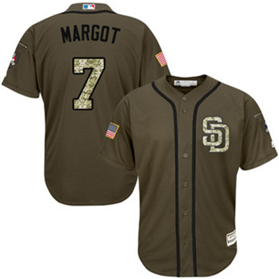 Padres #7 Manuel Margot Green Salute to Service Stitched Baseball Jersey